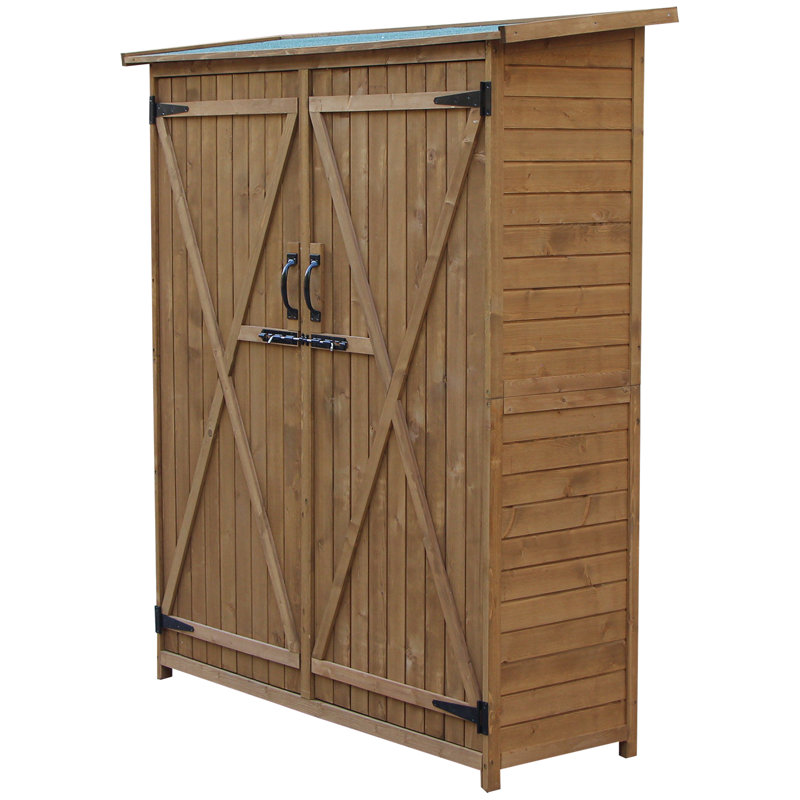 Outsunny 5 ft. W x 2 ft. D Solid Wood Vertical Storage Shed & Reviews